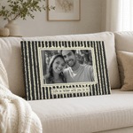 Personalised Multicolour Retro Stripes Photo Canvas Poster Framed Frameless Painting with Name and Text Wall Decor Birthday Gift for Family Friends