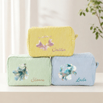 Personalized Zodiac Sign Striped Makeup Bag with Name Travel Essential Birthday Gift for Women Constellation Enthusiasts