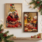 Personalized Christmas Family Photo Commemorate Framed Canvas Print with Text Home Decor Ship from USA Christmas Gift for Family