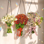 Personalised Wedding Bouquet Stained Glass Effect Acrylic Suncatcher Ornament Home Decor Wedding Gift for Bride Newlywed