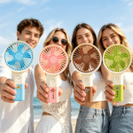 Personalised Multicolour Birth Flower Handheld Fan with Name and Base Daily Use Outdoor Summer Travel Birthday Gift for Family Friends Kids