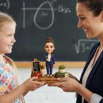 Personalised Teach Love Inspire Book Pencil Photo Wooden Figurine with Text Back to School Teacher's Day Gift for Teacher