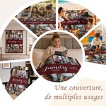 Couverture multicolore douce personnalisée avec 16 photos de collage - Décoration de maison - Cadeau d'anniversaire fête Noël pour la famille