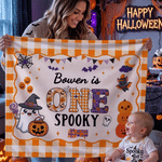 Personalized Cute Bat Pumpkin Ghost Banner with Name Party Backdrop Decor First Birthday Halloween Party Gift for New Parent Baby