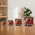 Personalized 7 Photos Transparent Square Acrylic Plaque with Name Anniversary Birthday Gift for Husband Wife