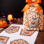 Personalisierte, wasserfeste „Have A Poppin' Halloween“-Kürbis-Fledermaus-Aufkleber mit Namen – Halloween-Party-Geschenk für Kinder und Klassenkameraden