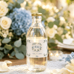 Personalised Watercolour Floral Waterproof Water Bottle Labels Stickers with Name Venue and Date Set of 20 Wedding Engagement Gift for Newlyweds