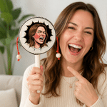 Personalized Funny Comic Style Cartoon Photo Rattle Drum Gag Stress Relief Birthday Gift for Friends Family Coworkers
