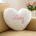 Personalised Heart Multicolour Embroidered Name Design Cushion Home Decor Valentines Day Birthday Gift for Couple Girl Wife