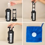 Personalised Name Logo Portable Golf Ball Washer Cleaner with Cleaning Solution Bottle Birthday Gift for Golf Lovers Coachs