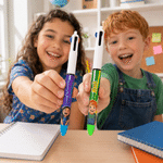 Personalized Comic Style Photo Three-Colour Retractable Ballpoint Pen with Name Classroom Use Back to School Gift for Kid