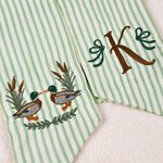 Personalized Mallard Ducks & Sage Green Baby Sash with Embroidered Initial Newborn Photography Prop Nursery Decor Baby Shower Gift for New Mom Dad