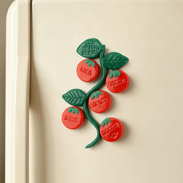 Personalized Polymer Clay Family Tree Tomato Fridge Magnets with Name Farmcore Kitchen Decor Housewarming Gift for Family  Home Movers