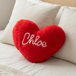 Personalised Heart Multicolour Embroidered Name Design Cushion Home Decor Valentines Day Birthday Gift for Couple Girl Wife