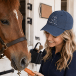 Personalised Line Horse Photo Silhouette Adjustable Baseball Cap with Name Horse Riding Birthday Gift for Horse Lovers Equestrians