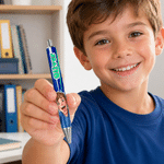 Personalized Comic Style Photo Three-Colour Retractable Ballpoint Pen with Name Classroom Use Back to School Gift for Kid