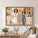 Personalised Folk Art Style Photo Large Canvas Prints Home Decor Ship from USA Birthday Anniversary Housewarming Gift for Family Friends