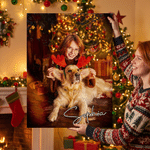 Personalized Christmas Family Photo Commemorate Framed Canvas Print with Text Home Decor Ship from USA Christmas Gift for Family