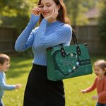 Bolso tote grande personalizado con flor de nacimiento vintage de 1 a 12 nombres y correa regalo de cumpleaños aniversario y navidad para mujer