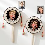 Personalized Funny Comic Style Cartoon Photo Rattle Drum Gag Stress Relief Birthday Gift for Friends Family Coworkers