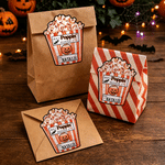 Personalisierte, wasserfeste „Have A Poppin' Halloween“-Kürbis-Fledermaus-Aufkleber mit Namen – Halloween-Party-Geschenk für Kinder und Klassenkameraden