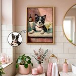 Personalized Pet Bath Photo Commemorate Framed Canvas Print Wall Decoration Bathroom Ship from USA Anniversary Birthday Gift for Pet Owner
