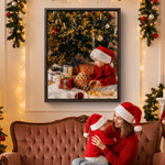 Personalized Christmas Family Photo Commemorate Framed Canvas Print with Text Home Decor Ship from USA Christmas Gift for Family