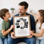 Personalised Life Milestone Photo Collage Canvas Prints with Name and Text Modern Living Room Decor Ship from USA Birthday Gift for Dad Mum Family