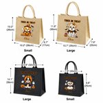Personalized Trick or Treat Cute Cartoon Pumpkin Witzard Dog Tote Bag with Name Halloween Gift for Boys Girls