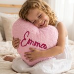 Personalised Heart Multicolour Embroidered Name Design Cushion Home Decor Valentines Day Birthday Gift for Couple Girl Wife