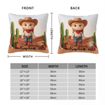 Personalised Multicolour Funny 3D-Style Design Cartoon Photo Cushion Cover with Name Home Decor Birthday Gift for Cowgirl Cowboy