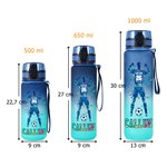 Borraccia sportiva personalizzata, sfumata con nome e sagoma di calciatore - Regalo di compleanno per adolescenti e appassionati di calcio