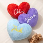 Personalised Heart Multicolour Embroidered Name Design Cushion Home Decor Valentines Day Birthday Gift for Couple Girl Wife