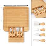 Personalized Wreath House Element Bamboo Cutting Board with Name Date and Drawer Housewarming Anniversary Gift for Family