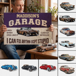 Personalized I Can Fix Anything Except Stupid Garage Canvas Prints with Name Garage Decor Ship from USA Birthday Gift for Car Motorcycle Lovers