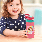 Personalized Cute Cartoon Character Multicolor 12 oz Insulated Kid Water Bottle with Name Birthday Back to School Gift for Boys Girls