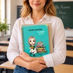 Agenda 26-27 personalizzato A5 con nome e personaggio animato, pagine settimanali e mensili - Regalo del rientro a scuola per studenti e insegnanti