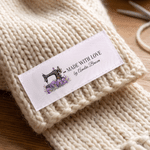 Personalized Sewing Machine Birth Flower 100% Cotton Sewing Labels with Text Clothing Handmade Item 15 Pcs Birthday Gift for DIY Craft Lovers