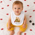 Personalized Our First Father's Day Footy Jersey Bear 100% Cotton Baby Bodysuit Romper T-shirt with Name and Number Father's Day Gift for Men Newborns