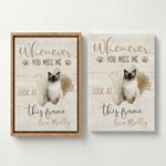 Personalized Watercolor Pet Photo Minimalist Canvas Prints with Name Home Decor Ship from USA Memorial Daily Gift for Pet Lovers