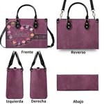 Bolso tote grande personalizado con flor de nacimiento vintage de 1 a 12 nombres y correa regalo de cumpleaños aniversario y navidad para mujer