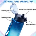 Borraccia sportiva personalizzata, sfumata con nome e sagoma di calciatore - Regalo di compleanno per adolescenti e appassionati di calcio