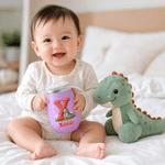 Personalized Cute Cartoon Animals Pattern Star Flower Cloud 10 oz Sippy Cup with Name and Initial Kindergarten Birthday Gift for Kids