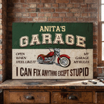 Personalized I Can Fix Anything Except Stupid Garage Canvas Prints with Name Garage Decor Ship from USA Birthday Gift for Car Motorcycle Lovers
