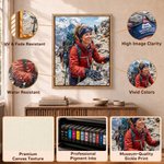 Stampa su tela personalizzata in stile pittura a olio con tema dell'arrampicata, con foto e nome - Decorazione da parete. Spedizione dagli Stati Uniti. Regalo per l'inaugurazione della casa per gli am