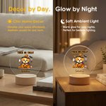 Personalised Halloween Dog Acrylic LED Night Light with Name and Wooden Base Room Decor Halloween Gift for Kids