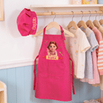 Personalized Cute Cartoon Kid Photo Apron Chef Hat Set with Name  and Pocket Cooking Accessory Baking Party Birthday Gift for Boys Girls