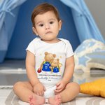 Personalized Our First Father's Day Footy Jersey Bear 100% Cotton Baby Bodysuit Romper T-shirt with Name and Number Father's Day Gift for Men Newborns