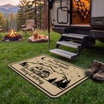 Zerbino antiscivolo personalizzato per campeggio e camper, con scritta, ideale per uso quotidiano all’aperto e per le riunioni di famiglia; regalo perfetto per gli amanti del campeggio in famiglia