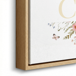 Personalized Watercolor Flower Canvas Print with Name Wall Decor Ship from USA Birthday Baby Shower Gift for Newborns New Parents